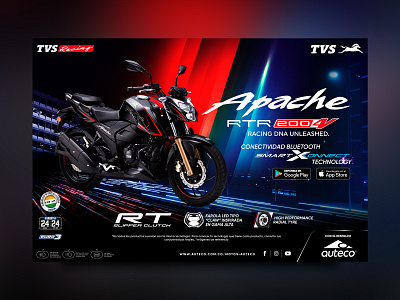 TVS APACHE 200 4V branding design photoshop