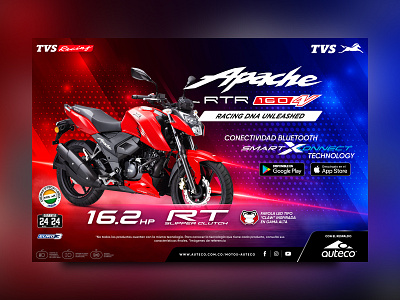 TVS APACHE 160 4V branding design photoshop
