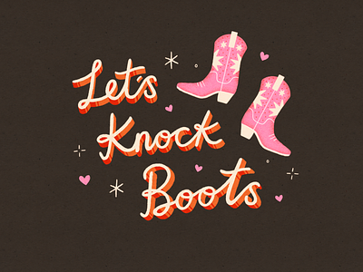 Happy Valentine's Day boots cowboy cowboy boots heart illustration lettering love stars texture typography valentine valentines day western