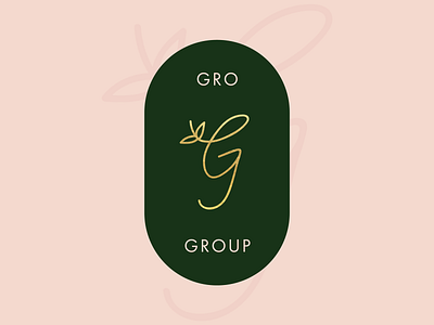 Gro Group Logo events g gold hospitality lettering logo planning script typogaphy wedding