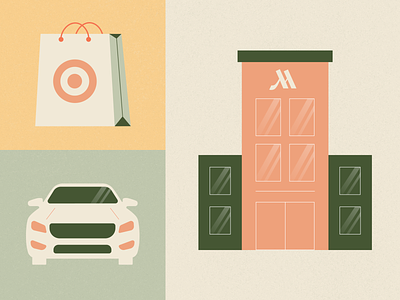 Brand Icons bag car hotel icons illustration mariott target uber