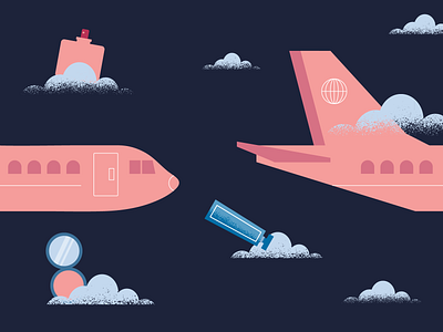 Traveling with Makeup airplane clouds illustration makeup plane sky texture travel