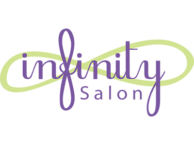 Infinity Salon Logo green infinity sign logo purple salon