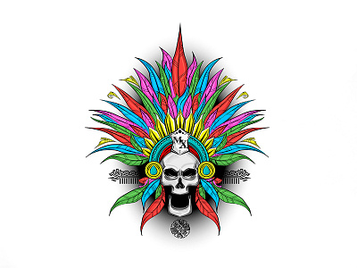 Skull Azteca illustration skull vector