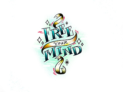 Free Your Mind illustration lettering logotype