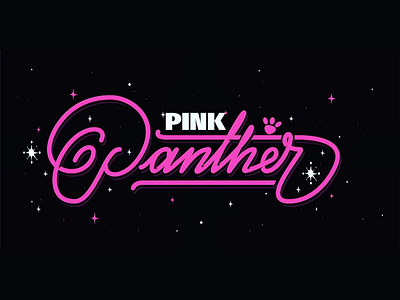 Pink Panther 🐾 calligraphy illustration lettering vector