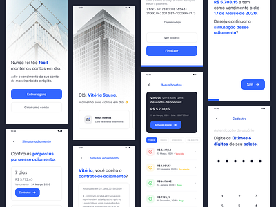 Financial app bank bank app banking banking app blue button buttons cards clean clean ui design finance app interface list minimal minimalist money money app onboarding ui