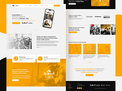 Landing Page app branding design flat landring page minimal orange orange is the new black smartphone ui web website