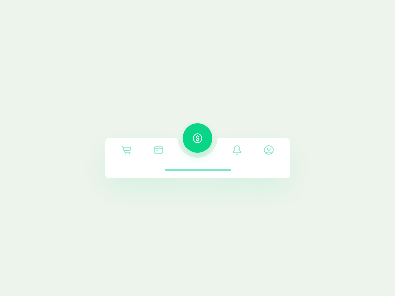 Tab bar for a financial app ios money bar tab bar green ui minimal flat app