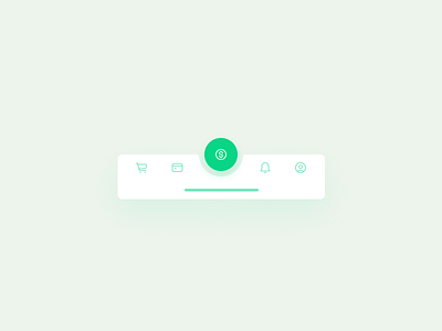 Tab bar for a financial app app bar flat green ios minimal money tab bar ui