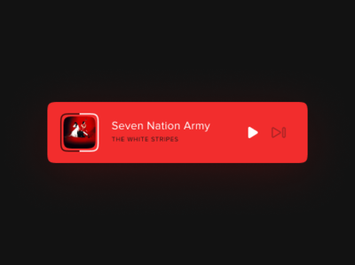 Minimalist player component app band component components dark dark ui design flat interface minimal music music app music player player card player ui players red ui white stripes