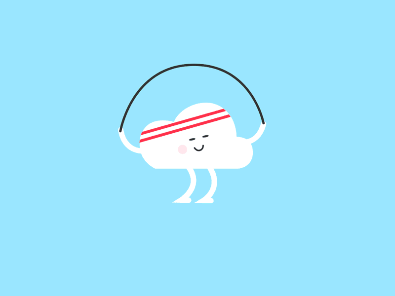 Skipping cloud guy by GreenBe on Dribbble