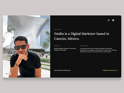 Emilio's Personal Website landing design landing page marketing personal website web