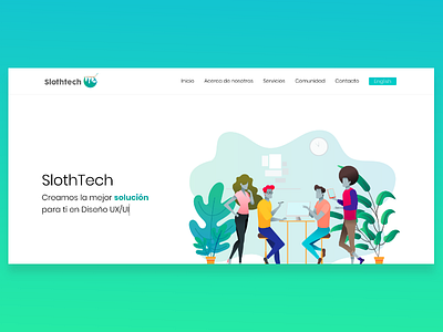 SlothTech Hero Banner banner branding design hero banner landing design landing page landing page design ui web