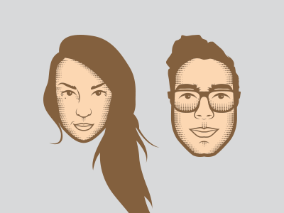 Cher + Andy boy face friends girl glasses hair head illustrations shot vector