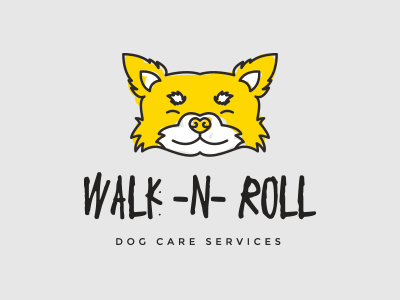 Walk -N- Roll Logo brand care chihuahua dog dogs logo service toronto vector walk walking yellow