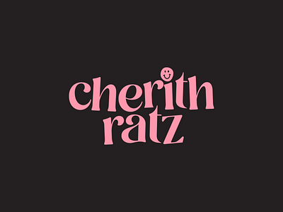Cherith Ratz • New Portfolio/Personal Logo black branding cherith cute design fun girl illustration illustrator logo pink quirky selfpromotion smileyface vector