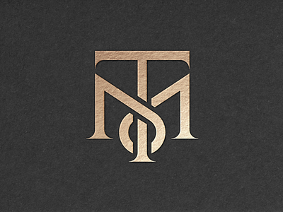 T+M Monogram brand identity foiling hand lettering logo monogram serif