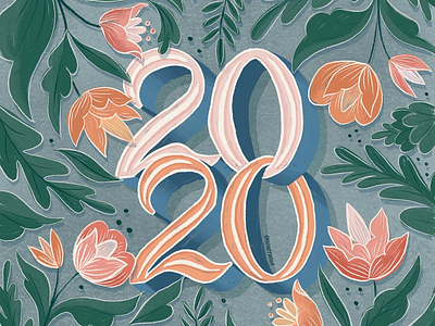 2020 Illustration color palette florals illustration numbers procreate