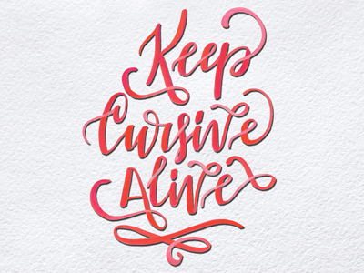 Keep Cursive Alive brush lettering calligraphy hand drawn letters hand lettering