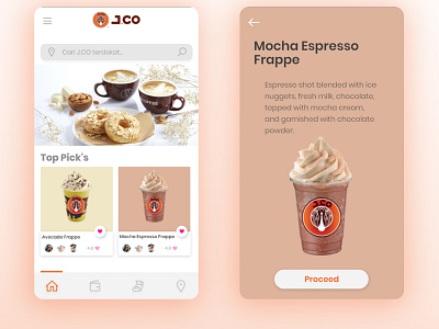 J.CO store UI concept app branding coffee app flat ui ux