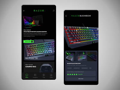 Razer Store Concept app dark dark mode design game ui uxdesign