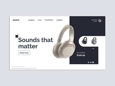 Sony Web Redesign | Practice ecommerce minimal sony typogaphy uiux web design white