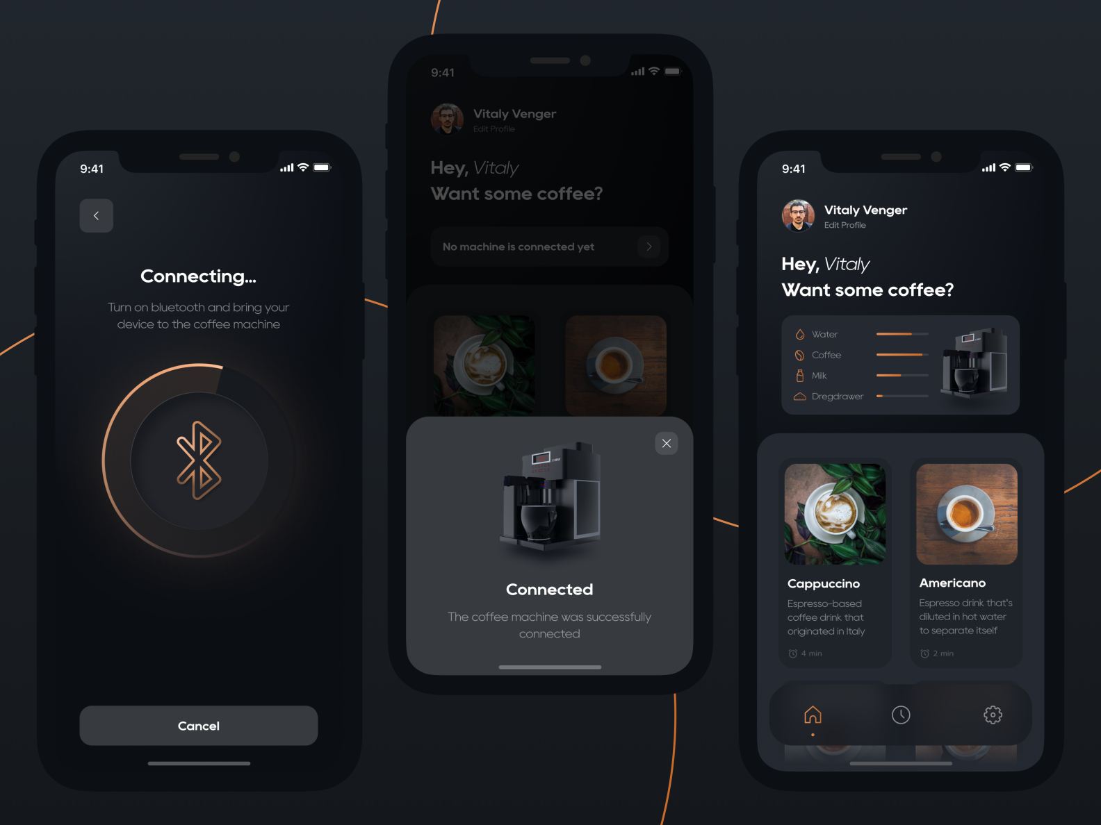 Coffee Machine Mobile Application by Vitaly Venger on Dribbble