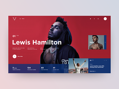 Lewis Hamilton - redesign concept automated cars celebrity clean colors design elements f1 fashion interace layout lewis hamilton photo racing sport style typography ui ux design web