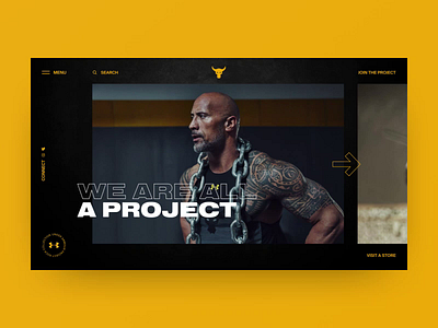 Under Armour Project Rock concept gallery animation art black charachter colors design elements grid layout motion navigation photo sport style typography ui ux design video web yellow
