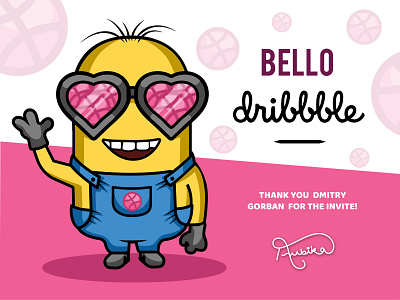 Hello Dribbble! first shot illustration minion