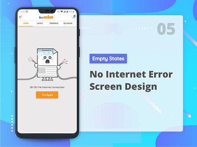 No Internet Connection error state app design character character art character concept clean design cute design empty state illustration minimal ui ux vector