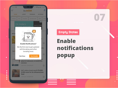 Notifications popup app design app design character character art character concept clean design cute design empty state flat illustration minimal mobile app notification popup popup design ui user interface ux vector