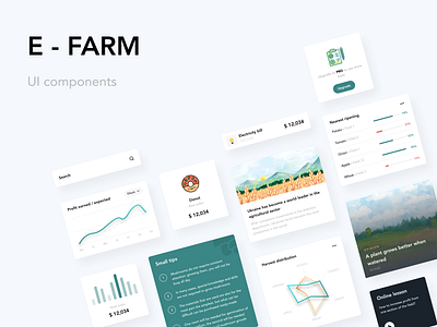 E-FARM UI components card ui charts components dashboard design everyday ecommerce efarm farm farmer farmers farming text field ui components ui design web design