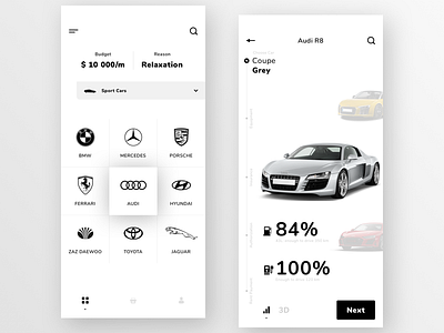 Car rental mobile app concept