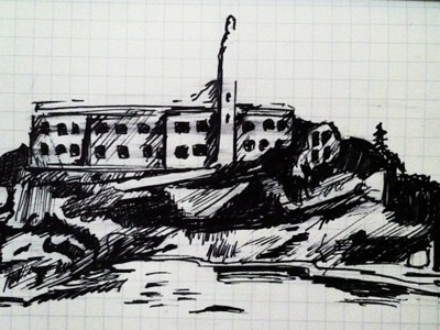 Alcatraz alcatraz illustration ink pen sketch