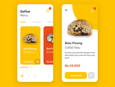 UI Exploration | Banana Cake Store App appdesign appui bakeryapp cakeapp cakeappdesign cakeshop design yellow
