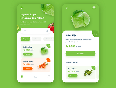 UI Exploration | Vegetables and Fruits Online App appdesign appui design food fruits green healthy ui vegetables