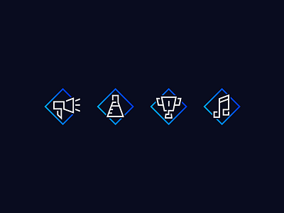 Set of icons branding design futuristic gradient icon iconography marketing agency vector