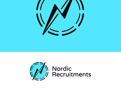 Nordic Recruitments logo branding clean creative coloful compass design flat icon logo vector