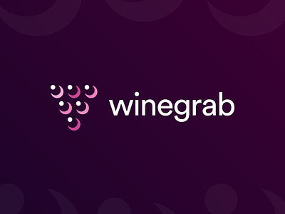 Winegrab design flat grapevine logo vector wine bottle wine branding