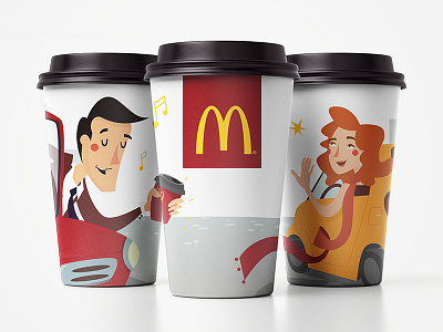 Coffee Cups art brand character coffee cup digital art illustration packaging