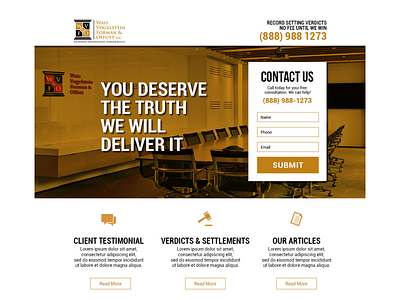 Wais Vogelstein Forman & Offutt Landing Page attorney design landing law page uncoding web