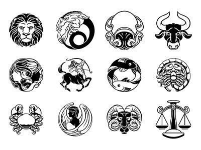 Zodiac Horoscope Star Signs Set