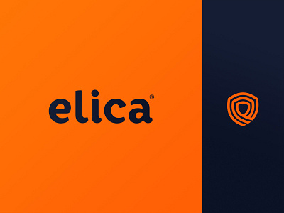 Elica abstract app branding blue brand branding clean concept darkblue idenity landing logo modern orange security type typografy