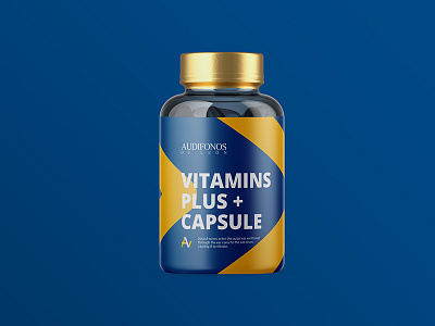 Medication Packing blue bottle bottles brand identity branding capsule cure medical medication packing patients vitamins yellow yellow logo