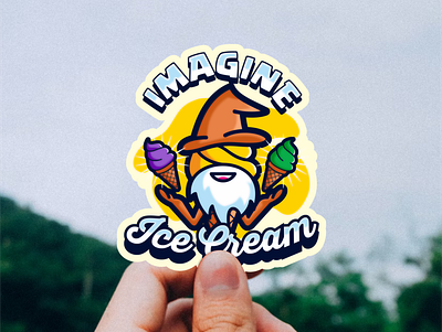 Imagine IceCream 3d animation branding dessert fun graphic design ice cream illustration logo mascot motion graphics witch