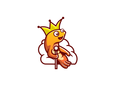 King shrimp art fun lineart logo shrimp simple sport