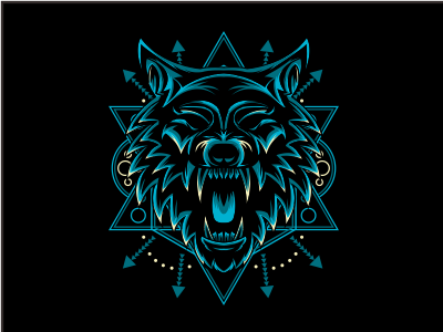 Wolf Redesign esport head illustration wolf