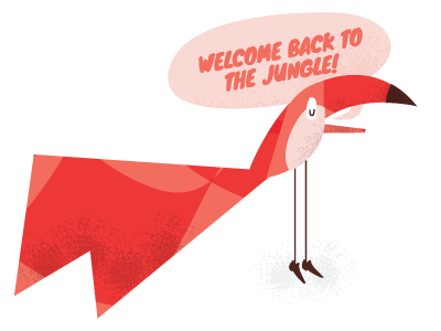 Welcome Back to the Jungle illustration jungle minimal simple toucan